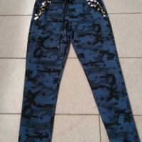 Камуфлажен панталон в син цвят със пайети - (С, М и Л), снимка 5 - Панталони - 28254957