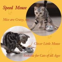 Интерактивна играчка за котка,USB акумулаторна смарт електронна мишка с Перо и опашка, снимка 7 - За котки - 44081316