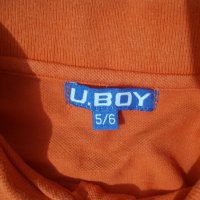 Оранжева тениска с яка 116см-5лв.НАМАЛЕНИЕ, снимка 2 - Детски тениски и потници - 28879504