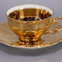 Leni Parbus Сет Позлатена Чаша и чинийка за късо кафе Баварски фин порцелан, снимка 2 - Сервизи - 38416669