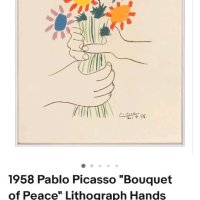 Побло Пикасо ,оригинална литография , снимка 4 - Картини - 40522599