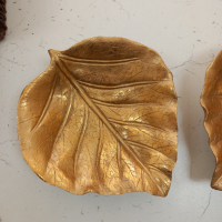 Златен поднос\купа във формата на листо, снимка 3 - Форми - 44909025