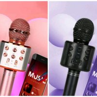 Караоке микрофон безжичен с Bluetooth в черно и розово, снимка 7 - Караоке - 43486663