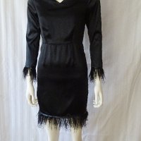 дамска рокля от естествена коприна с пера, снимка 6 - Рокли - 43670011