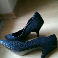Тъмно сиви обувки, снимка 3 - Дамски обувки на ток - 26935653