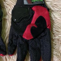 Чисто нови ръкавици за мотор Monster с протектори/Черно с червено/Размер L, снимка 7 - Аксесоари и консумативи - 43975519