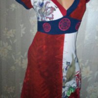 Lulu H Paris- S/ M - Лятна цветна рокля 35% памук, 65% вискоза, снимка 1 - Рокли - 33375558