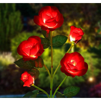Градинска соларна лампа - роза, снимка 5 - Соларни лампи - 44843203