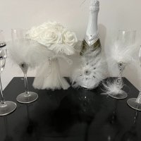 Сватбени чаши, снимка 2 - Сватбени аксесоари - 44044652