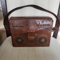 Винтидж дамска чанта Genuine Leather от 60те години , снимка 10 - Чанти - 42970247