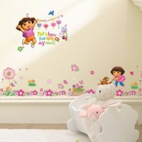 2 вид Дора и Ботичко стикер лепенка за стена детска стая, снимка 1 - Други - 27388627