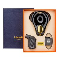Lubinski лубински подаръчен комплект запалка, пепелник и ножица за пури., снимка 2 - Запалки - 42956174