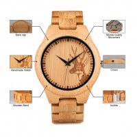 Оригинален, ръчно изработен дървен часовник, Модел D28, снимка 5 - Други - 26818363
