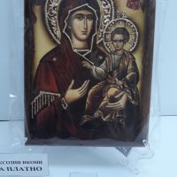 Икона на платно А5 на Пресвета Майка Богородица Закрилница - ръчна изработка . Модел Г. , снимка 8 - Икони - 37797086