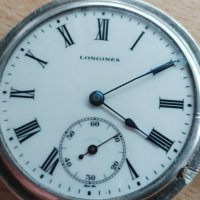 Сребърен джобен часовник Longines , снимка 1 - Антикварни и старинни предмети - 40801346