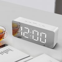 Модерен огледален часовник с аларма и термометър + USB кабел, снимка 4 - Други - 38931028