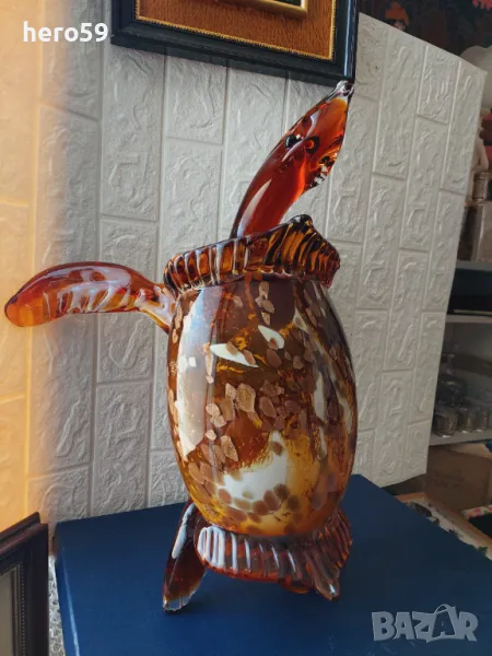 Прекрасна кристална огромна костенурка Original murano glass , снимка 1