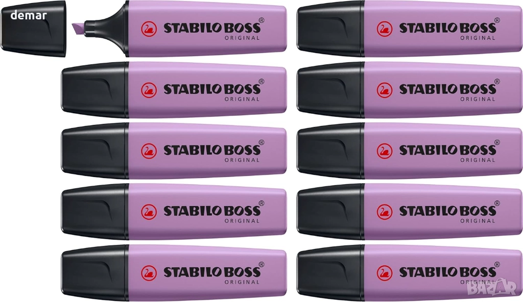 STABILO BOSS ORIGINAL NatureCOLORS Wildflowers Edition - Маркер - Пакет от 10 броя - Сиво-виолетов, снимка 1
