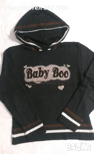 Плетен суичър черен, снимка 1