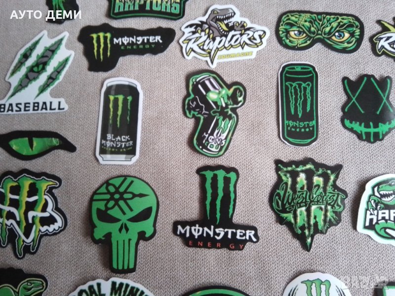 Гланцирани самозалепващи стикери Монстър Енерджи Monster energi Фокс ...