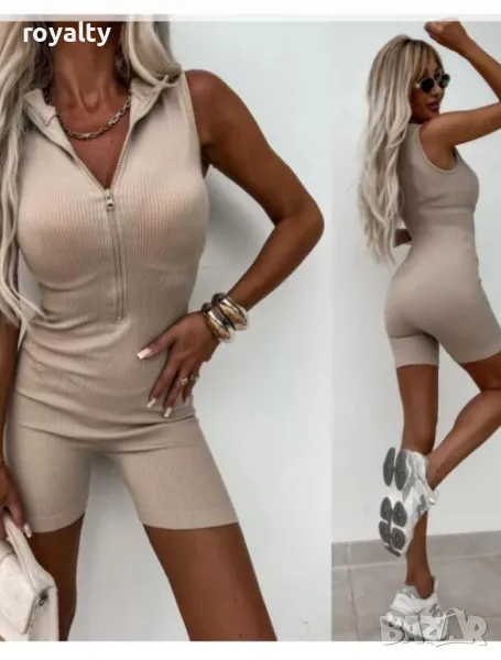 Бежов стягащ рипсов гащеризон, снимка 1