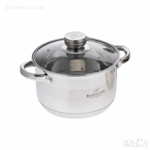 Тенджера от неръждаема стомана Bohmann с капак и термо дъно, снимка 1