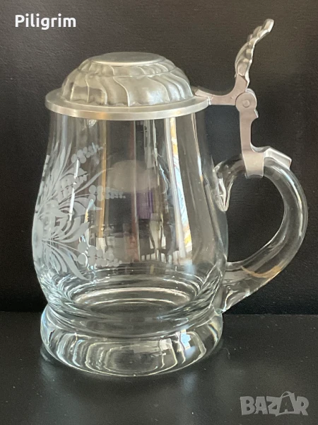 Кристална халба за бира “BMF” 91% Zinn. Германия., снимка 1