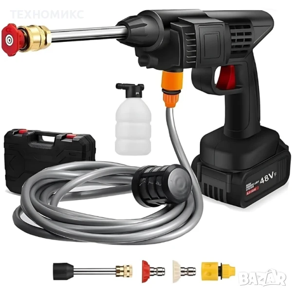 Акумулаторна Водоструйка 22 Бара, 1бр Батерия 48V 8Ah, Зарядно и Аксесоари в куфар - ПРОМОЦИЯ !!!, снимка 1