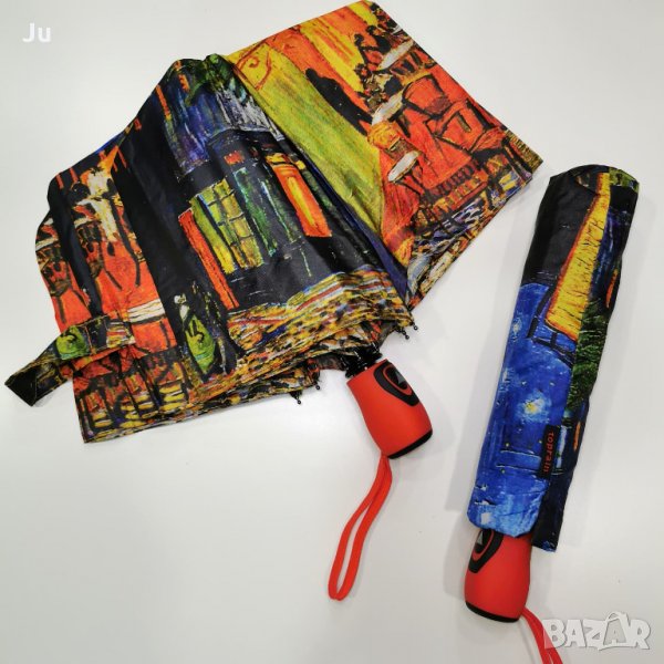 Чадър Картина, Ван Гог картини"Звездна нощ", "Кафе тераса", "Ириси",, "Цъфнали бадеми", "Слънчогледи, снимка 1