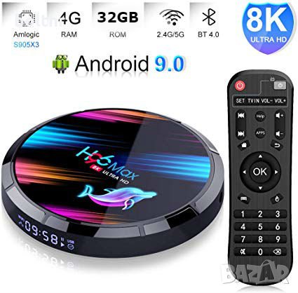 Android TV BOX H96 MAX X3 8K, ANDROID 9.0, 4GB RAM, 32GB, снимка 1