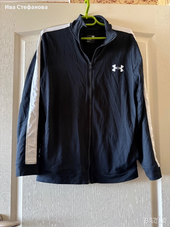  Under Armour черно дамско 100% оригинално  спортно марково горнище с цип, снимка 1