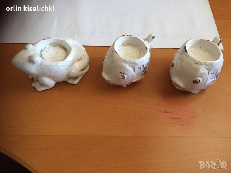 Свещник жаба и риба Г, снимка 1