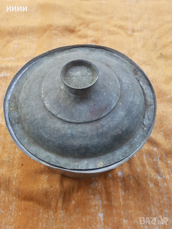 Бакърена тенджера с капак 19 век 2, снимка 1