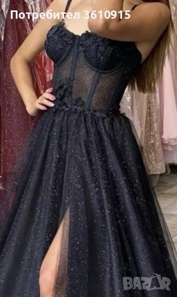 Дълга черна бална рокля, снимка 1