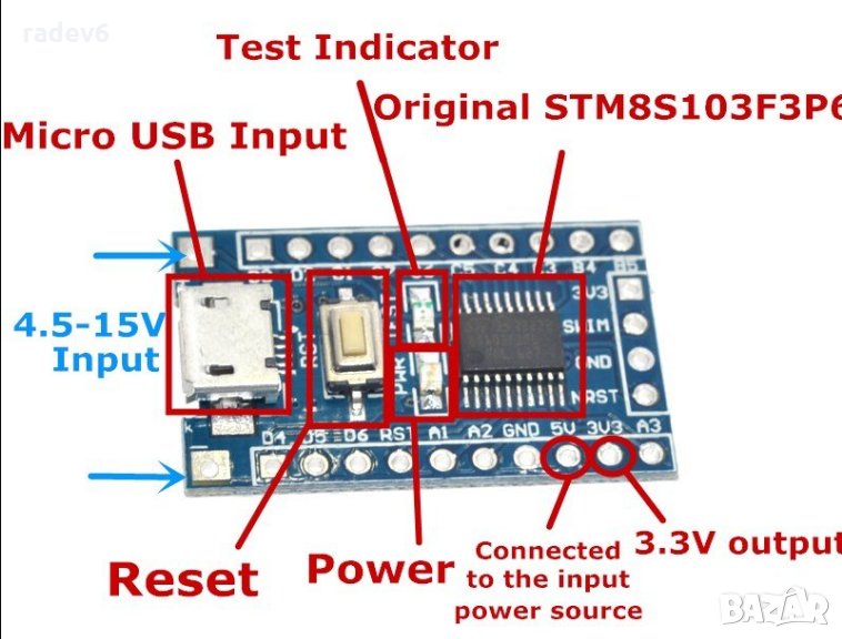 Микроконтролер STM8 STM8S103F3P6, снимка 1