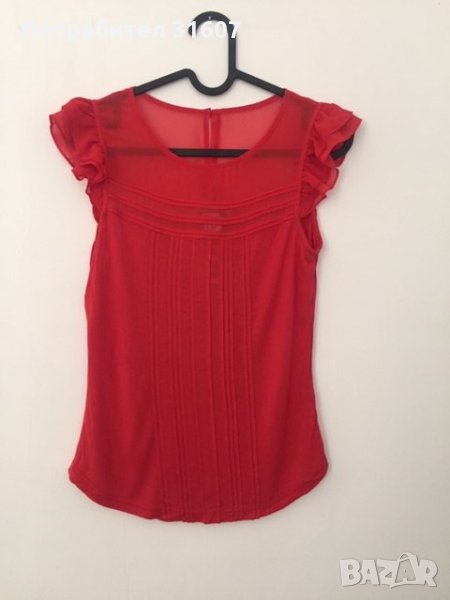 Нежен топ в червено, снимка 1