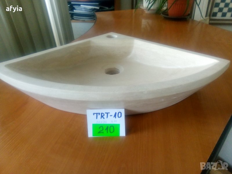 Триъгълна мивка от травертин - 1, снимка 1