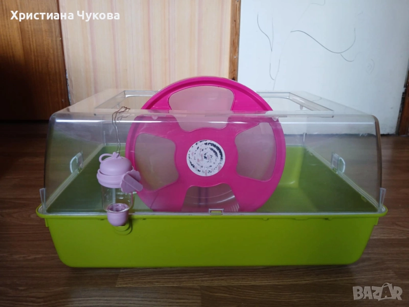 Клетка за хамстер с колело 28 см., снимка 1