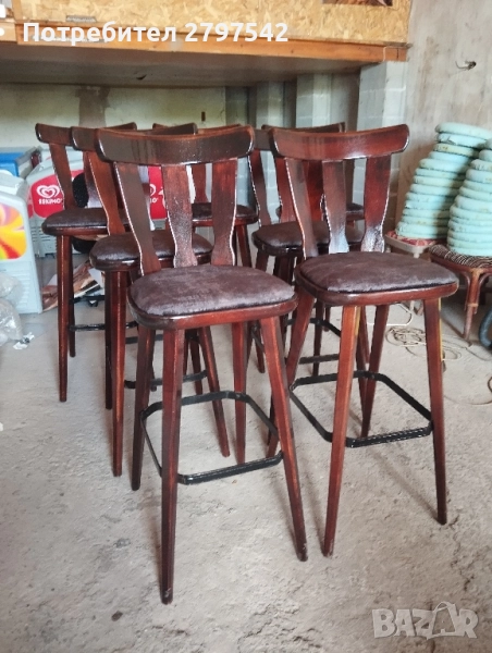 Дървени бар столове C24, снимка 1