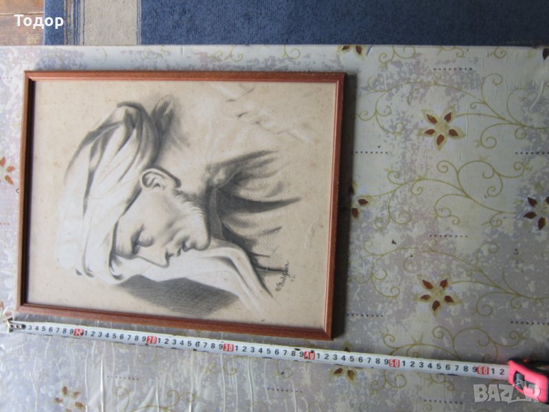 Стара картина подписна шейх бедуин, снимка 1