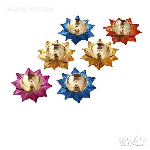 Цветние Свещник - месинг, снимка 1