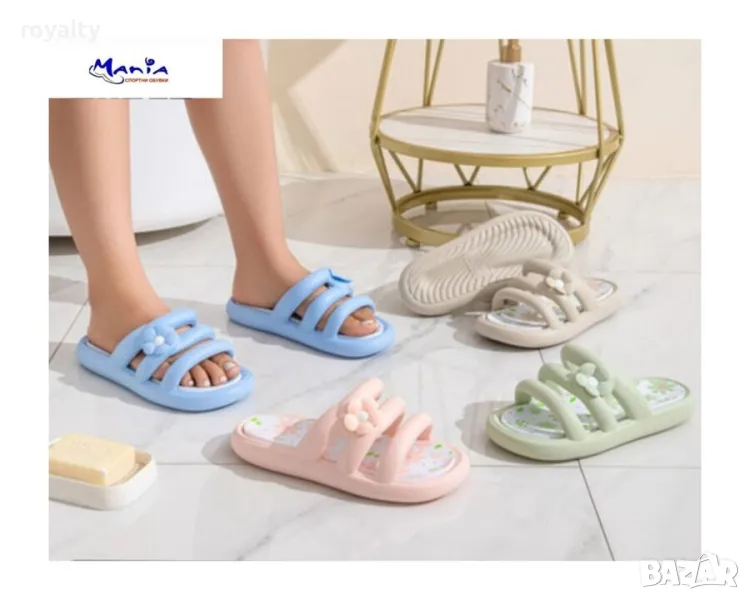 Дамски олекотени чехли с цвете, снимка 1