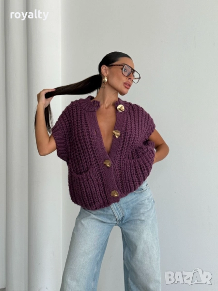 Лилава Дамска Жилетка , снимка 1