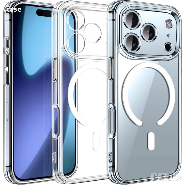 iPhone 17 всички модели MagSafe case,калъф с протектор около камерите Нови, снимка 1