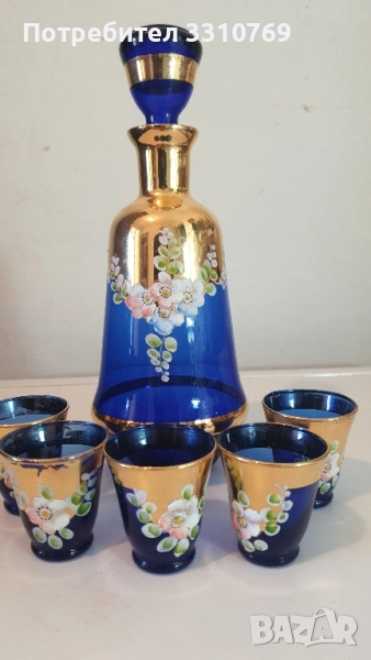 Прекрасен кристален сервиз за ликьор и ракия. "., снимка 1