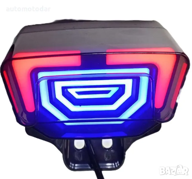 Стоп за мотор с вградени мигачи и стойка за номер, снимка 1