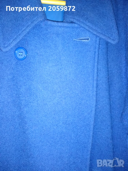 Палто синьо, вълнено, снимка 1