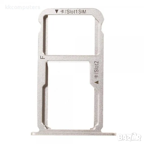 SIM / MicroSD държач /Сребърен/ за Huawei Honor 8 Баркод : 562285, снимка 1