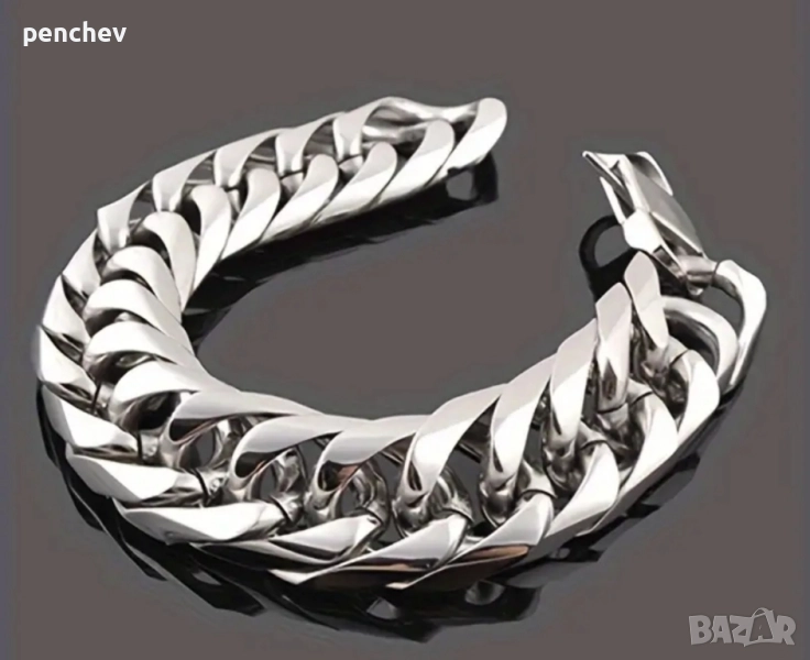 Масивна гривна от неръждаема стомана 23см, снимка 1