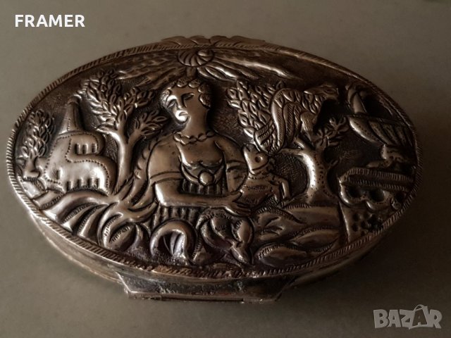 Рядка Българска Възрожденска Кутийка за енфие кутия СРЕБРО, снимка 3 - Антикварни и старинни предмети - 24873193